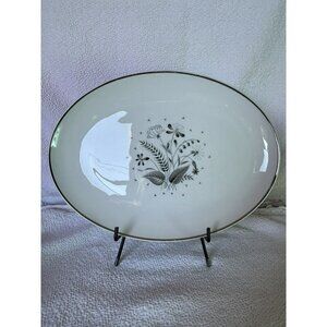 Parisienne by Royal Jackson Deauville Platinum Oval Serving Platter 15 Inch EUC